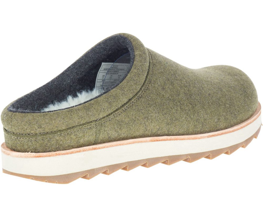 Merrell Slip Ons Męskie Oliwkowe - Juno Clog Wool - 091834-FNE